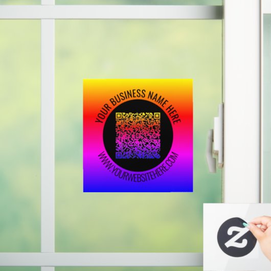 Uw QR-codeaftasten en het Douanetekstvenster Cling Raamsticker (Huis)