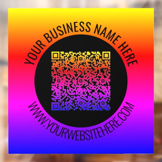 Uw QR-codeaftasten en het Douanetekstvenster Cling Raamsticker (Vel 2)