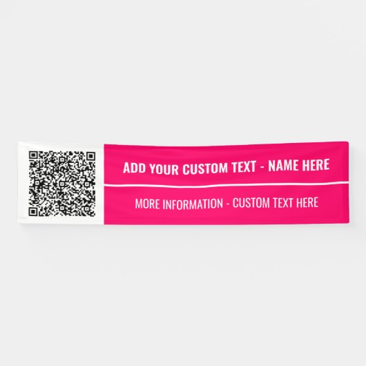 Uw QR-codebanner met aangepaste tekst en kleuren Spandoek (Horizontaal)