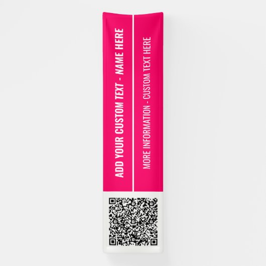 Uw QR-codebanner met aangepaste tekst en kleuren Spandoek (Verticaal)