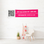 Uw QR-codebanner met aangepaste tekst en kleuren Spandoek (Insitu)