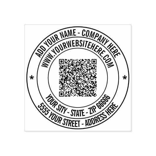 Uw QR-codenaam Adres Website Moderne stempel (Afrduk)