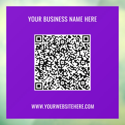 Uw QR-codenaam Website Kleuren Venster Cling Raamsticker (Vel 3)