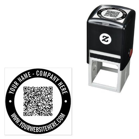 Uw QR-codenaam Website Kleuren Zelfinkkend stempel (In situ)