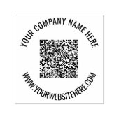 Uw QR-codenaam Website Round Stamp Sjabloon Zelfinktende Stempel (Design)