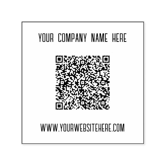 Uw QR-codenaam Website Stamp Voorbeeld Zelfinktende Stempel (Design)