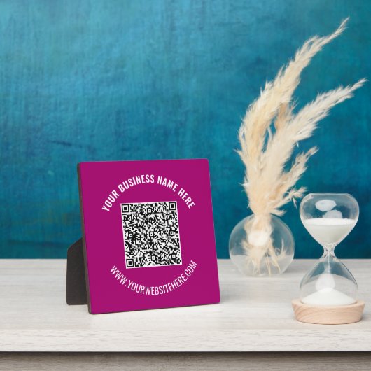Uw QR-codeplaquette met aangepaste tekst en kleure Fotoplaat (Insitu)