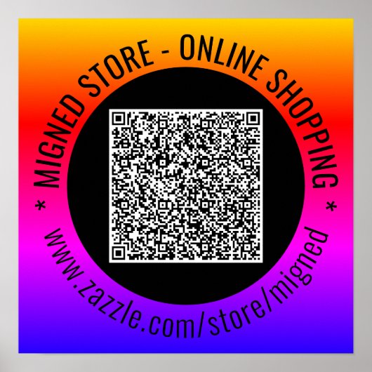 Uw QR-codeposters Voorbeeld met aangepaste tekst Poster (Voorkant)