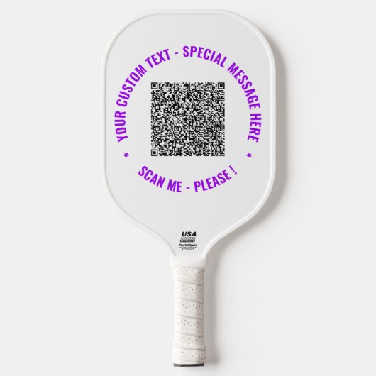 Uw QR-codescan Aangepaste tekst Pickleball Paddle (Voorkant)