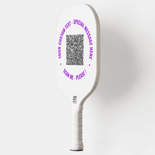 Uw QR-codescan Aangepaste tekst Pickleball Paddle (Links)