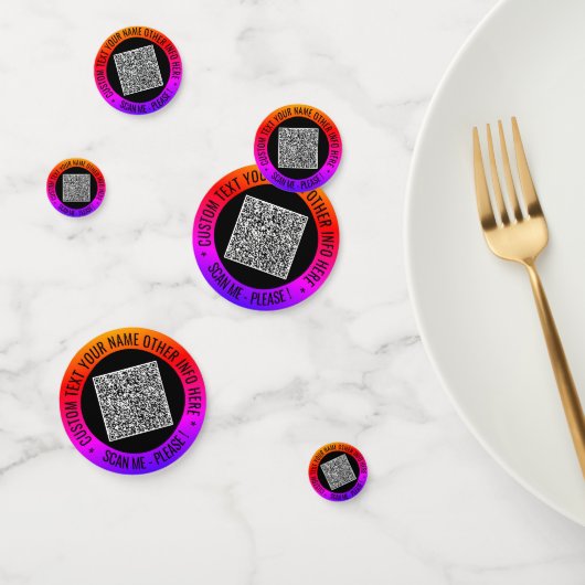 Uw QR-codescan Aangepaste tekstpartij Confetti (Groep)