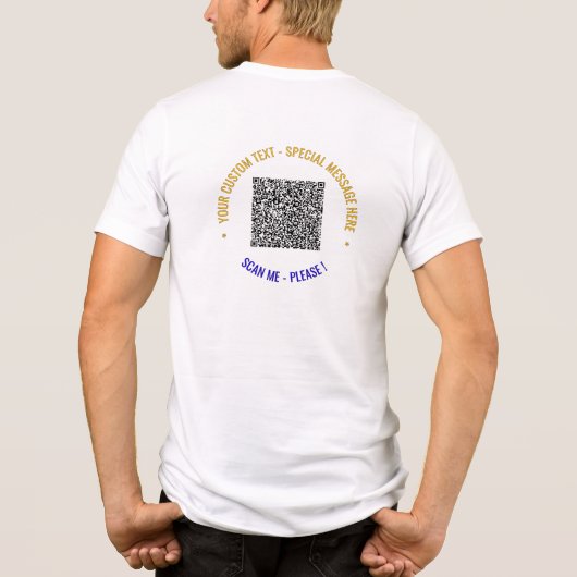 Uw QR-kleurcode en aangepaste tekst Sjabloon Tri-Blend Shirt (Achterkant)