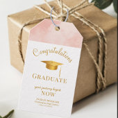 Uw reis begint nu Chic Peach Fuzz Afstuderen Cadeaulabel