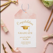 Uw reis begint nu Chic Peach Fuzz Afstuderen Cadeaulabel