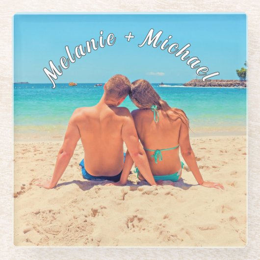 Uw Romantische Fotoglas Onderzetter met Aangepaste (Voorkant)