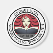 Uw ronde zakelijke Logo-Afbeelding hier branding Magneet (Voorkant)