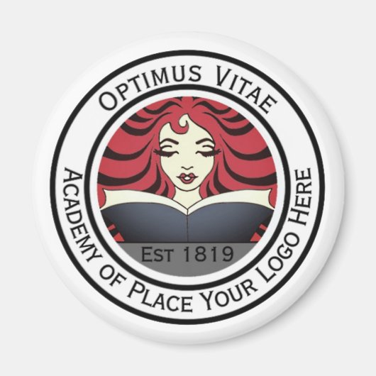 Uw ronde zakelijke Logo-Afbeelding hier branding Magneet (Voorkant)