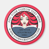 Uw ronde zakelijke Logo Afbeelding & tekst hier Magneet (Voorkant)