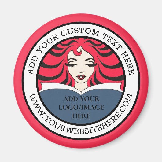 Uw ronde zakelijke Logo Afbeelding & tekst hier Magneet (Voorkant)