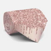 Uw Roos Gold Stropdas Gift Blush Glitter Sparkle (Opgerold)