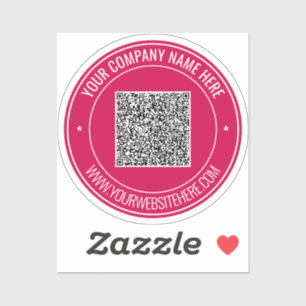 Uw rQR-code en aangepaste tekst Sticker Kies kleur