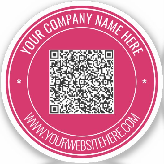 Uw rQR-code en aangepaste tekst Sticker Kies kleur (Voorkant)