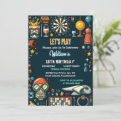 Uw Schaakkoning en Koningin Spel Nacht 13e Verjaar Kaart (Staand voorkant)