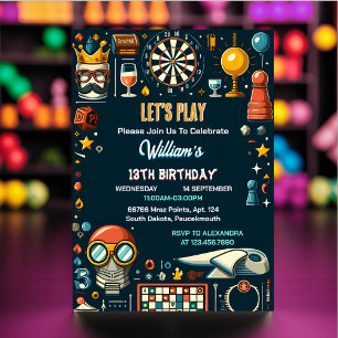 Uw Schaakkoning en Koningin Spel Nacht 13e Verjaar Kaart