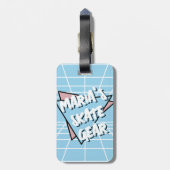 Uw Schaats tandpasta Blue Cartoon Rollerskate Bagagelabel (Achterkant verticaal)