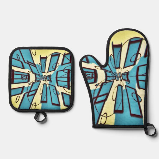 Uw scherm aanpassen ovenwant & pannenlap set (Voorkant)