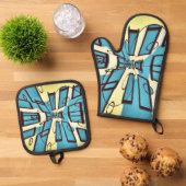 Uw scherm aanpassen ovenwant & pannenlap set (Top down)