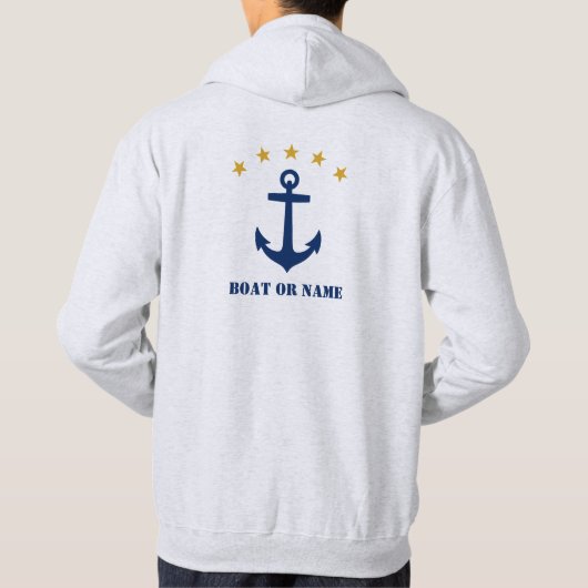 Uw schip of naam Classic Anchor Navy Gold Hoodie (Achterkant)