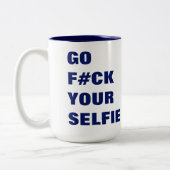 UW SELFIE aangepaste monogram-mokken Tweekleurige Koffiemok (Links)