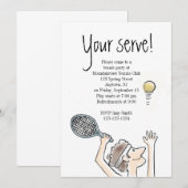 Uw Serve Tennis-uitnodiging Kaart (Voorkant / Achterkant)