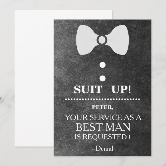 Uw service als beste man-aanvraag kaart (Voorkant / Achterkant)