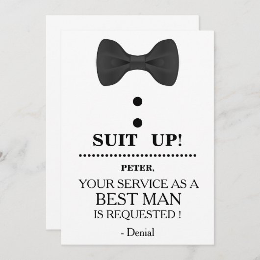 Uw service als beste man-aanvraag kaart (Voorkant / Achterkant)