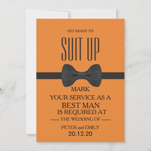 Uw service als beste man kaart (Voorkant)