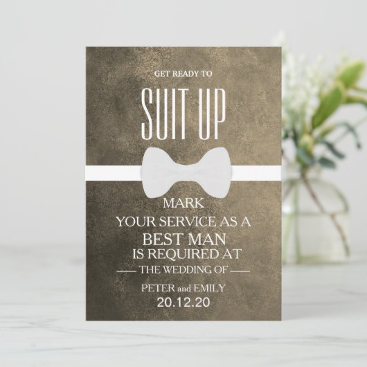 Uw service als beste man kaart (Staand voorkant)