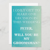 Uw service als Groomsman-aanvraag Kaart (Voorkant / Achterkant)