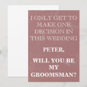 Uw service als Groomsman-aanvraag Kaart (Voorkant / Achterkant)