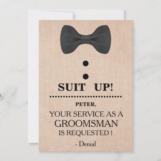 Uw service als Groomsman-aanvraag Kaart (Voorkant)