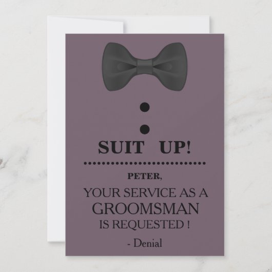 Uw service als Groomsman-aanvraag Kaart (Voorkant)