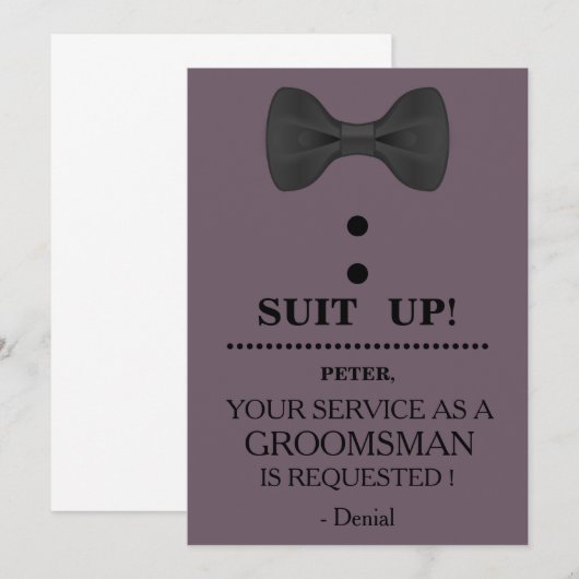 Uw service als Groomsman-aanvraag Kaart (Voorkant / Achterkant)