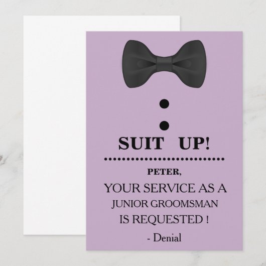 Uw service als Groomsman-aanvraag Kaart (Voorkant / Achterkant)