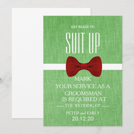 Uw service als Groomsman-voorstel Kaart (Voorkant / Achterkant)