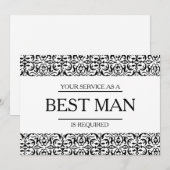 Uw service is aangevraagd als beste man-Groomsman Kaart (Voorkant / Achterkant)