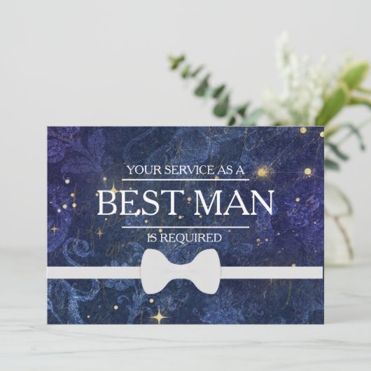 Uw service is aangevraagd als beste man-Groomsman Kaart (Staand voorkant)