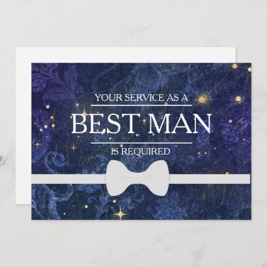 Uw service is aangevraagd als beste man-Groomsman Kaart (Voorkant / Achterkant)