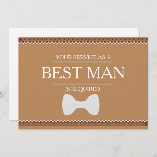 Uw service is aangevraagd als beste man-Groomsman Kaart (Voorkant / Achterkant)