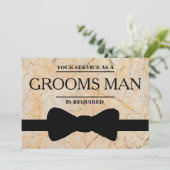 Uw service is aangevraagd als beste man-Groomsman Kaart (Staand voorkant)